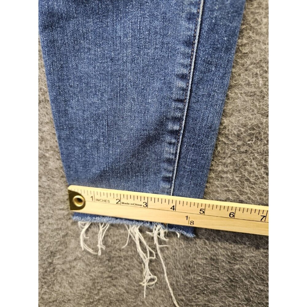 Madewell Jeans Womens Size 25 Blue 10" High Rise Skinny Button Fly Raw Hem - Picture 12 of 13
